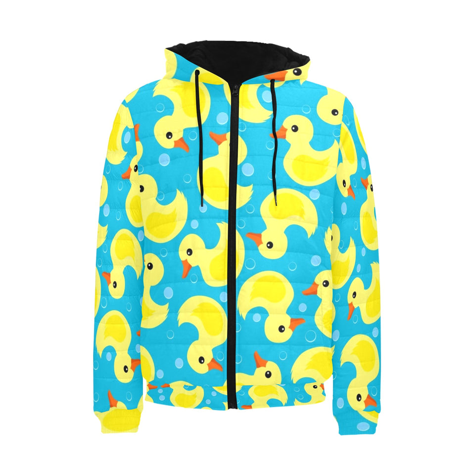 Duck Pattern Print Design 04 Men's Padded Hooded Jacket