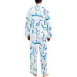 Watercolor dolphin pattern Men's Long Pajama Set