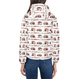 Camper Van Pattern Print Design 01 Women's Padded Hooded Jacket