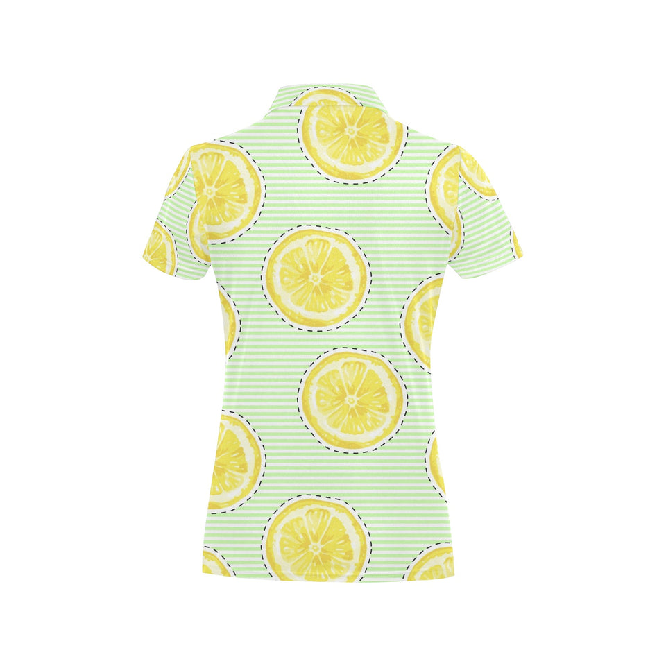 slice of lemon pattern Women's All Over Print Polo Shirt