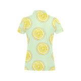 slice of lemon pattern Women's All Over Print Polo Shirt