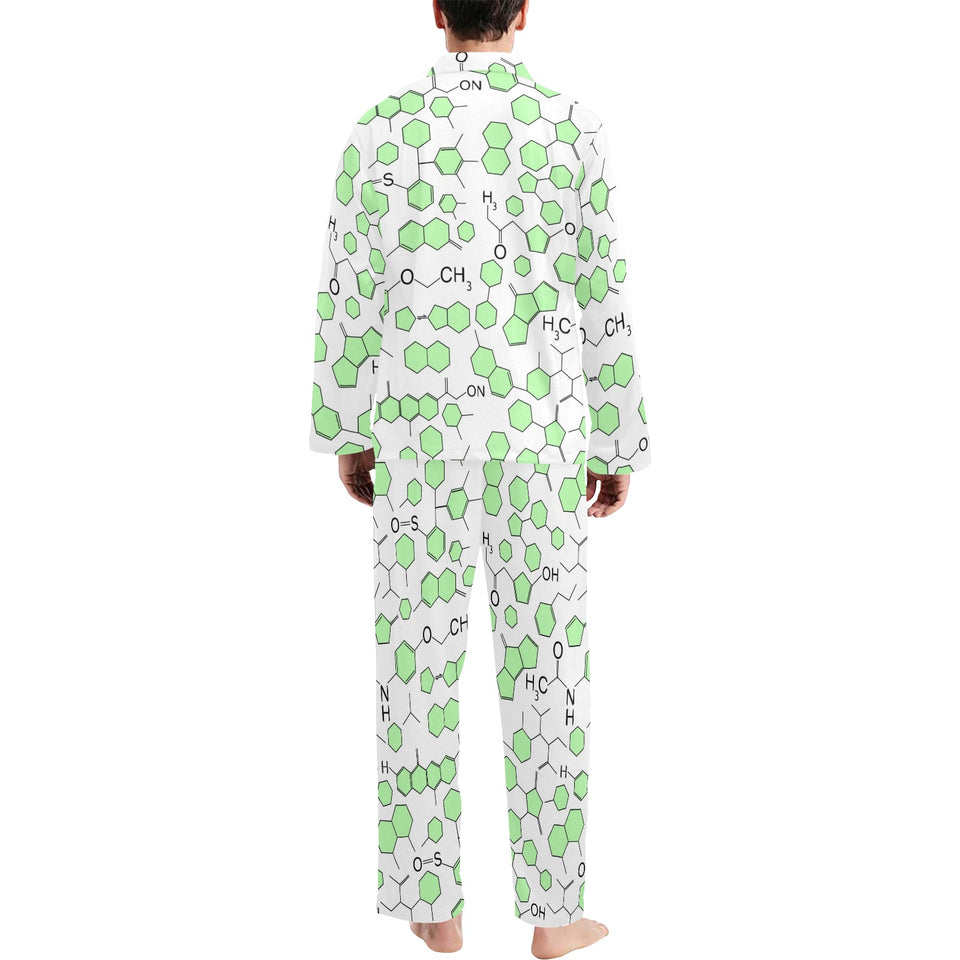 Chemistry Periodic Table Pattern Print Design 03 Men's Long Pajama Set