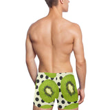kiwi black dot background Men's Swimming Trunks