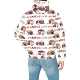 Camper Van Pattern Print Design 01 Men's Padded Hooded Jacket