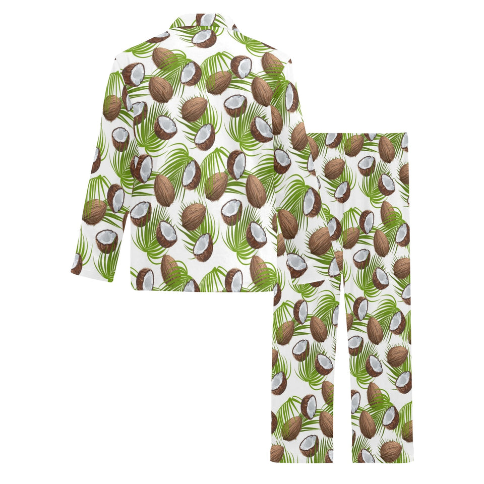 Coconut Pattern Print Design 04 Men's Long Pajama Set