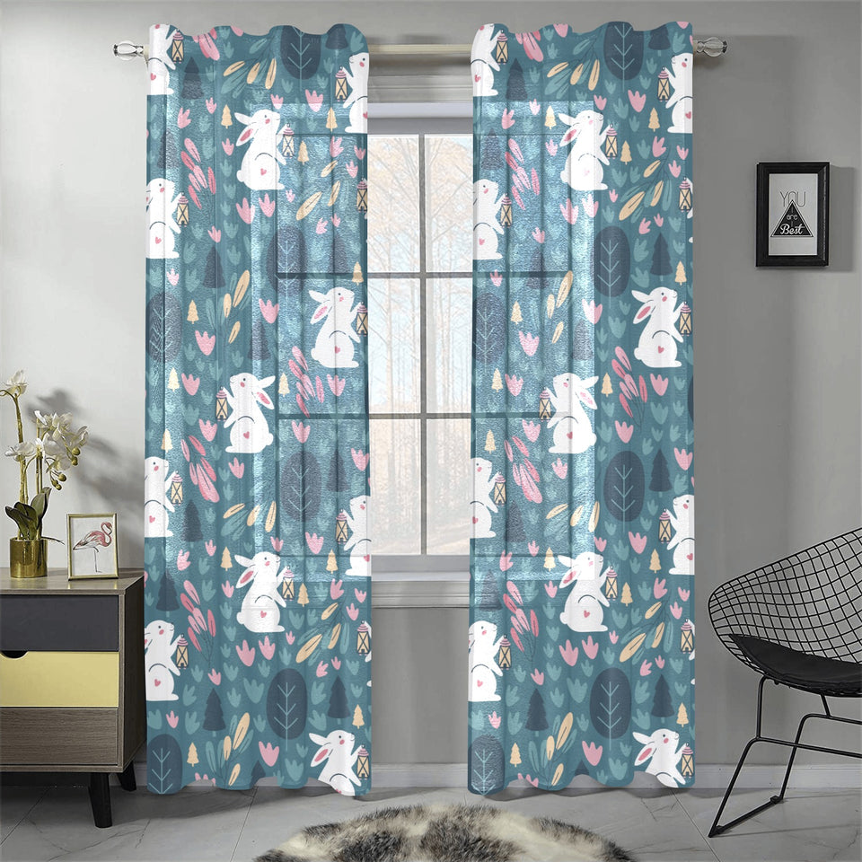 Cute rabbit pattern Gauze Curtain