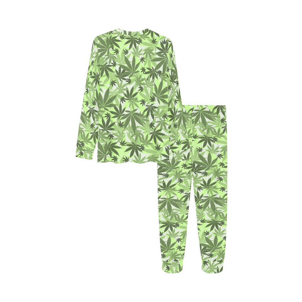 Canabis Marijuana Weed Pattern Print Design 01 Kids' Boys' Girls' All Over Print Pajama Set