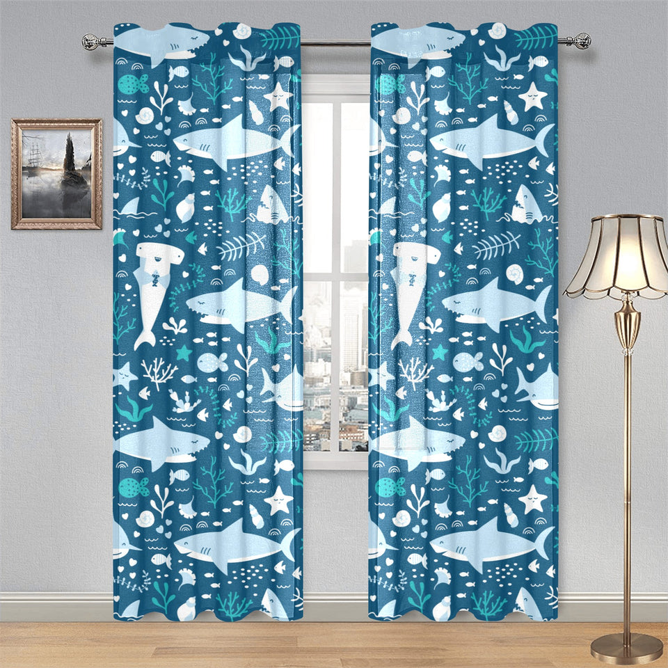 Cute shark pattern Gauze Curtain