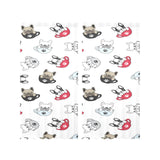 French bulldog cup paw pattern Gauze Curtain