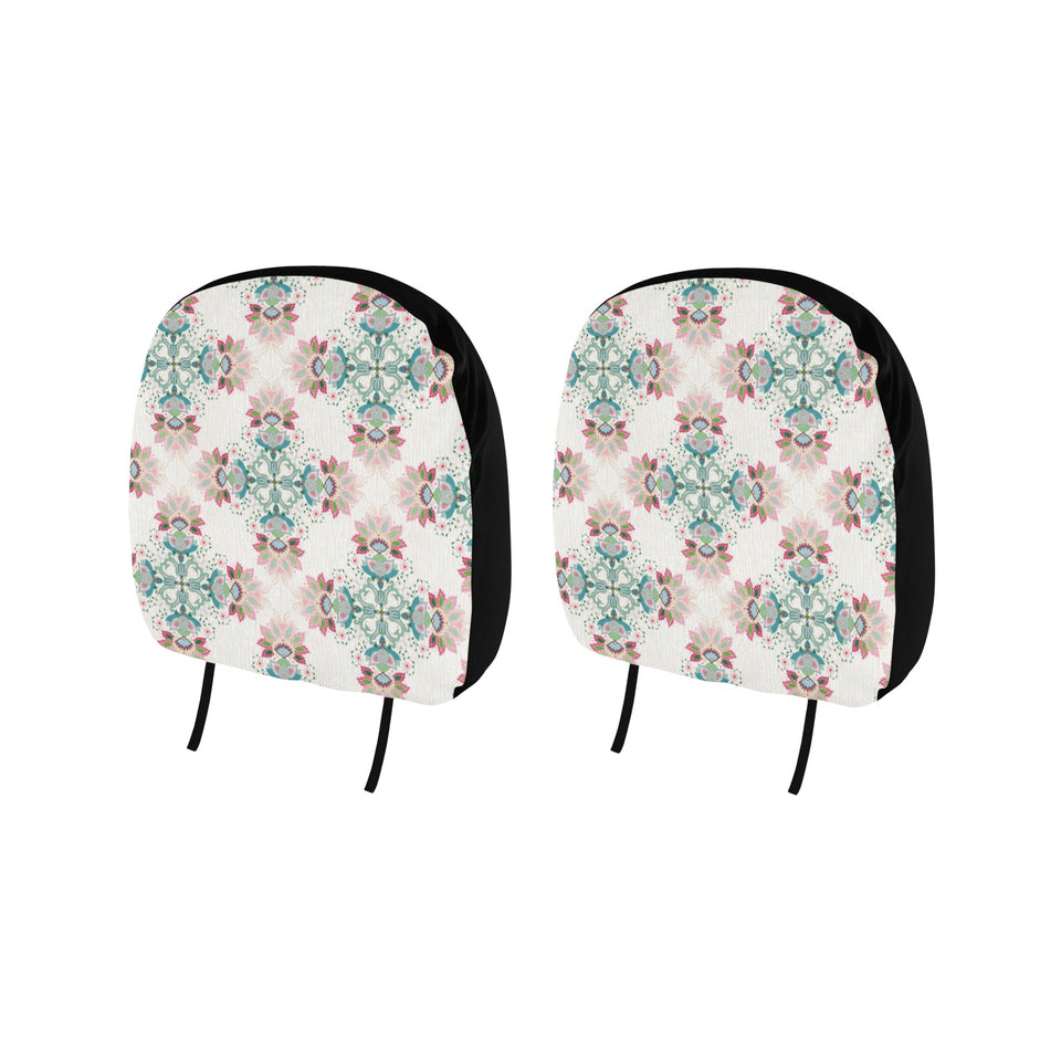 Square floral indian flower pattern Car Headrest Cover