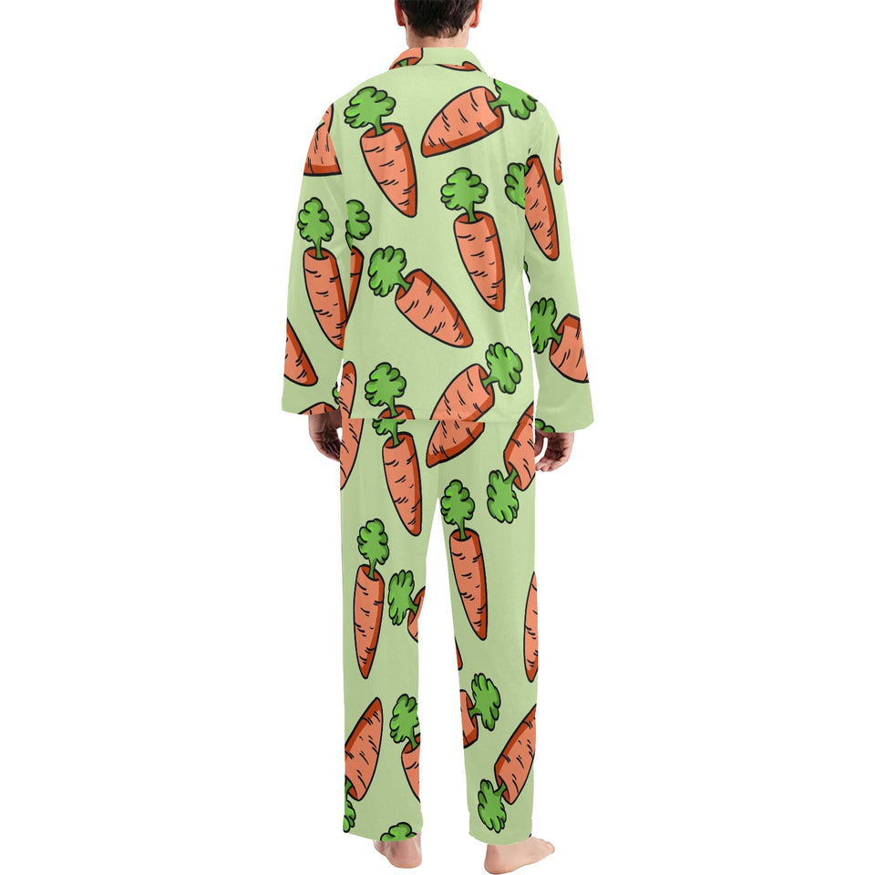 Carrot Pattern Print Design 05 Men's Long Pajama Set