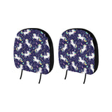 Hand drawn cute unicorn star planet Car Headrest Cover