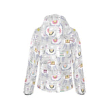 Cute Llama Alpaca pattern Women's Padded Hooded Jacket