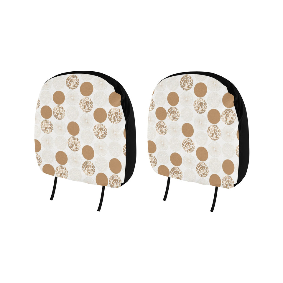 Gold Texture mushroom pattern Car Headrest Cover