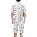 arabic gray pattern Men's V-Neck Short Pajama Set