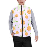 cute onions smiling faces purple background Men's Padded Vest