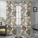Monkey tropical leaves background Gauze Curtain