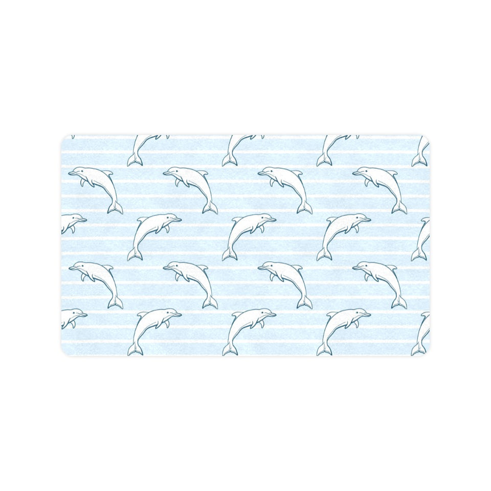 Dolphin blue striped background Doormat