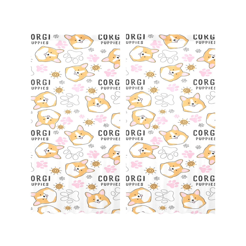 Corgi Dog Pattern Gauze Curtain
