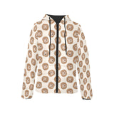 Lion Pattern Print Design 01 Women's Padded Hooded Jacket