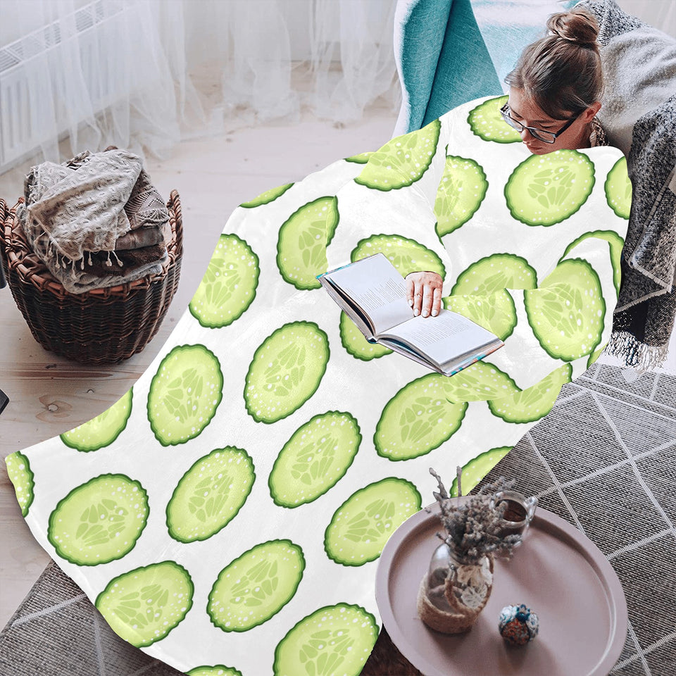 Cucumber slices pattern Blanket Robe with Sleeves