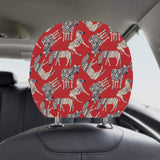 Zebra abstract red background Car Headrest Cover