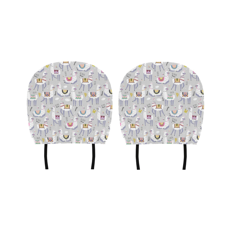 Cute Llama Alpaca pattern Car Headrest Cover