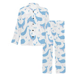 Blue whale pattern Men's Long Pajama Set