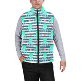 Cute octopuses heart striped background Men's Padded Vest
