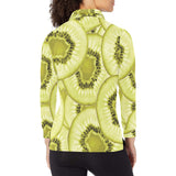 Sliced kiwi pattern Women's Long Sleeve Polo Shirt