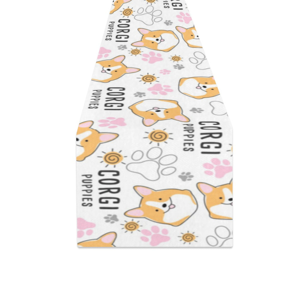 Corgi Dog Pattern Table Runner