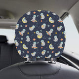 Cute sloth astronaut star planet rocket pattern Car Headrest Cover