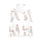 Cute sea otters pattern Men's Padded Hooded Jacket
