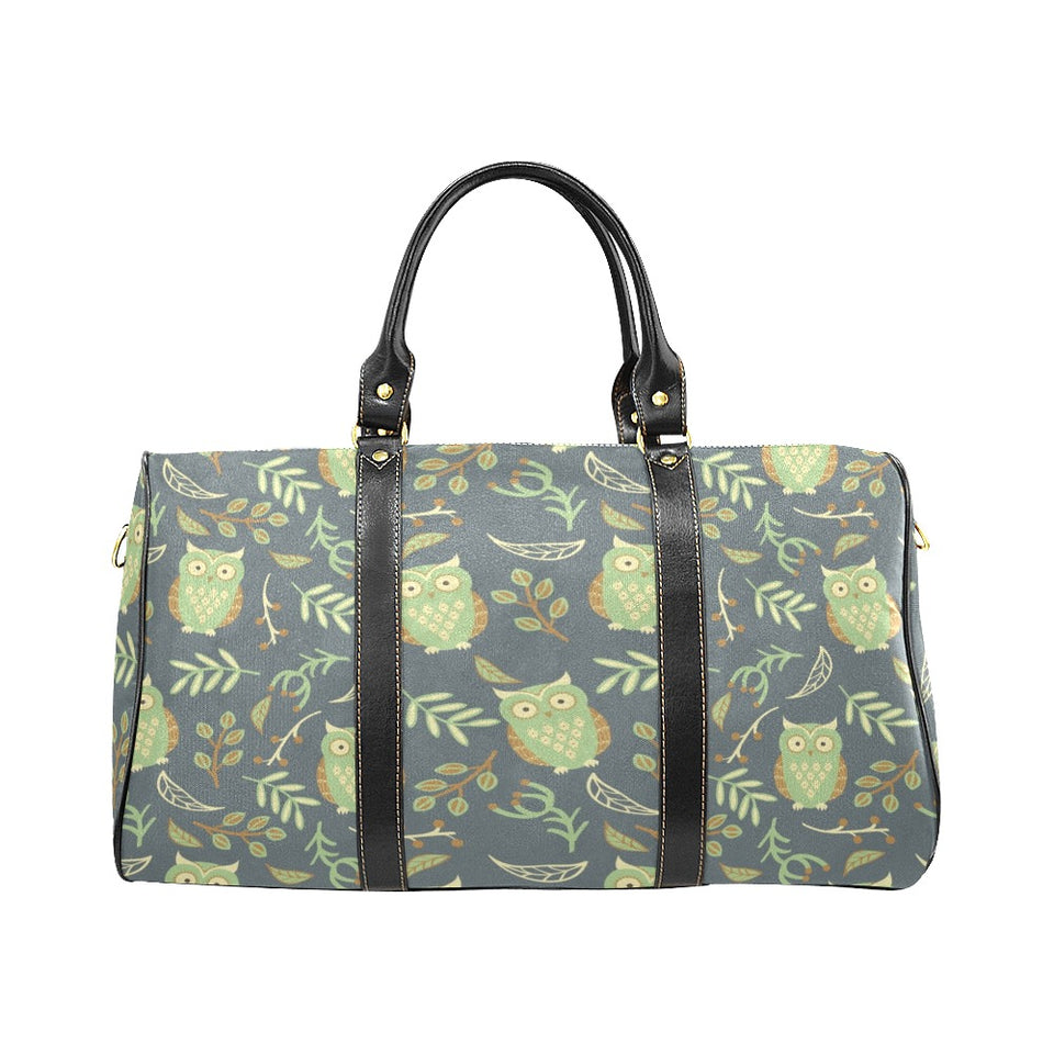 Cute owls leaves pattern Travel Bag