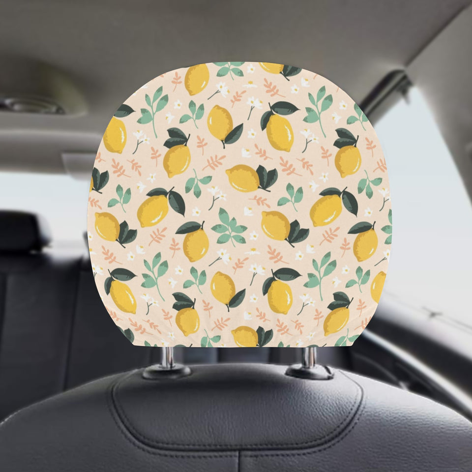 lemon flower leave pattern Car Headrest Cover