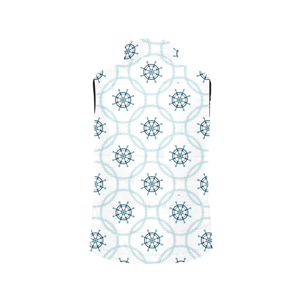 nautical steering wheel chain Men's Padded Vest