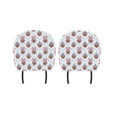 Cute pug hat rabbit costume pattern Car Headrest Cover