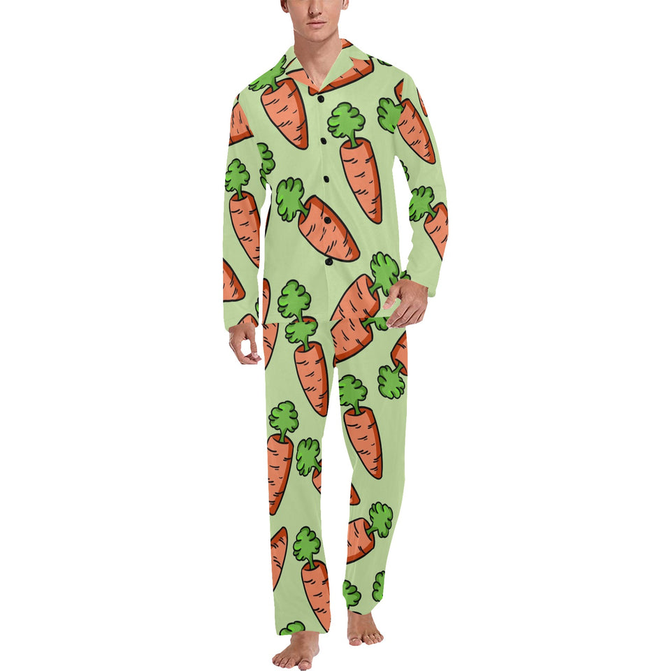 Carrot Pattern Print Design 05 Men's Long Pajama Set
