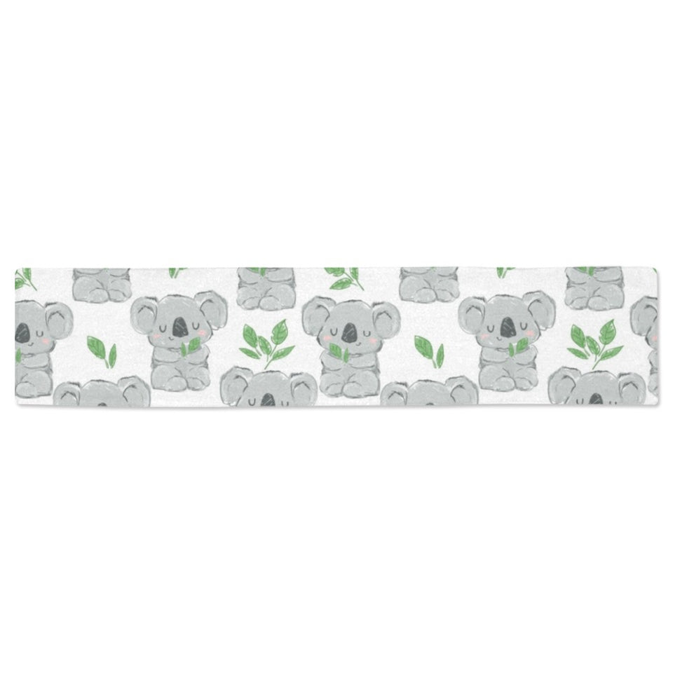 Hand drawn Koala leaves pattern Table Runner
