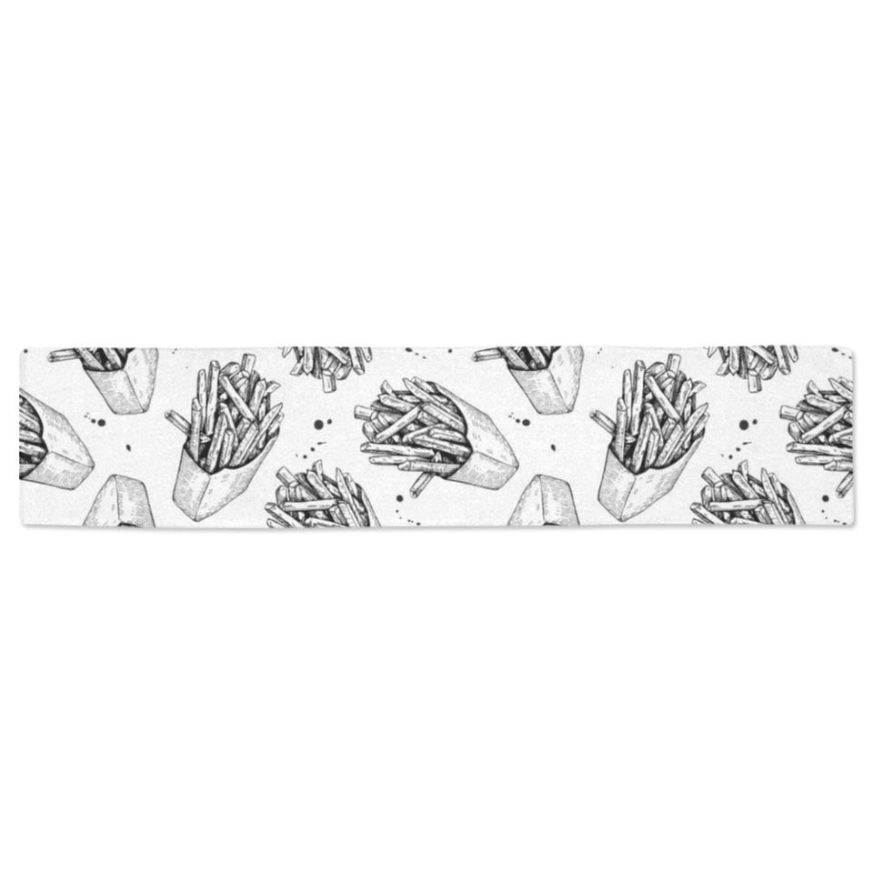 Hand drawn french fries pattern Table Runner
