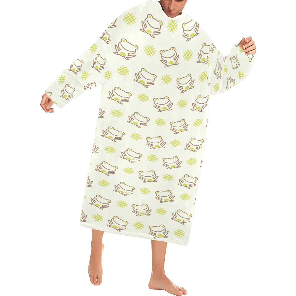 Cute cartoon frog baby pattern Blanket Robe with Sleeves