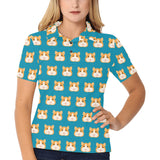 Guinea Pig Pattern Print Design 03 Women's All Over Print Polo Shirt