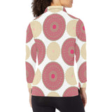 Circle indian pattern Women's Long Sleeve Polo Shirt