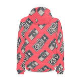 Camera Pattern Print Design 05 Men's Padded Hooded Jacket