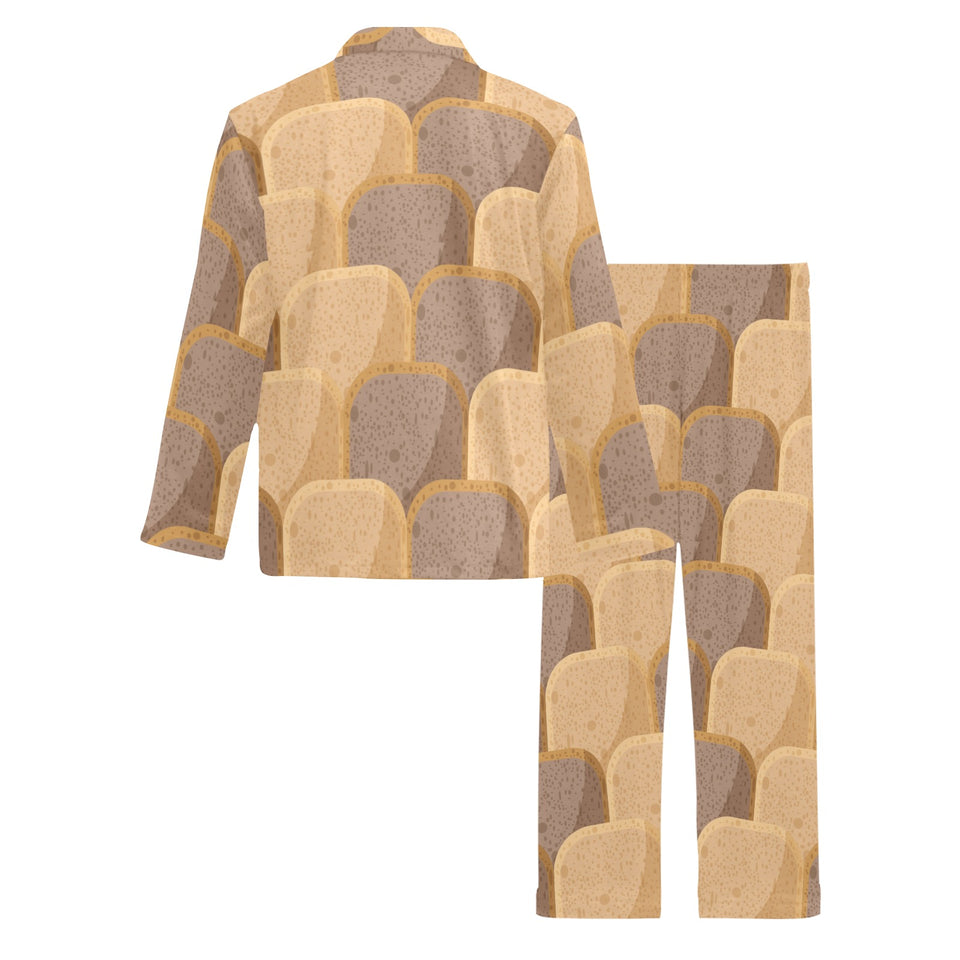 Bread Toast Pattern Print Design 04 Men's Long Pajama Set