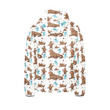 sea lion Seals jellyfish pattern Kids' Boys' Girls' Padded Hooded Jacket