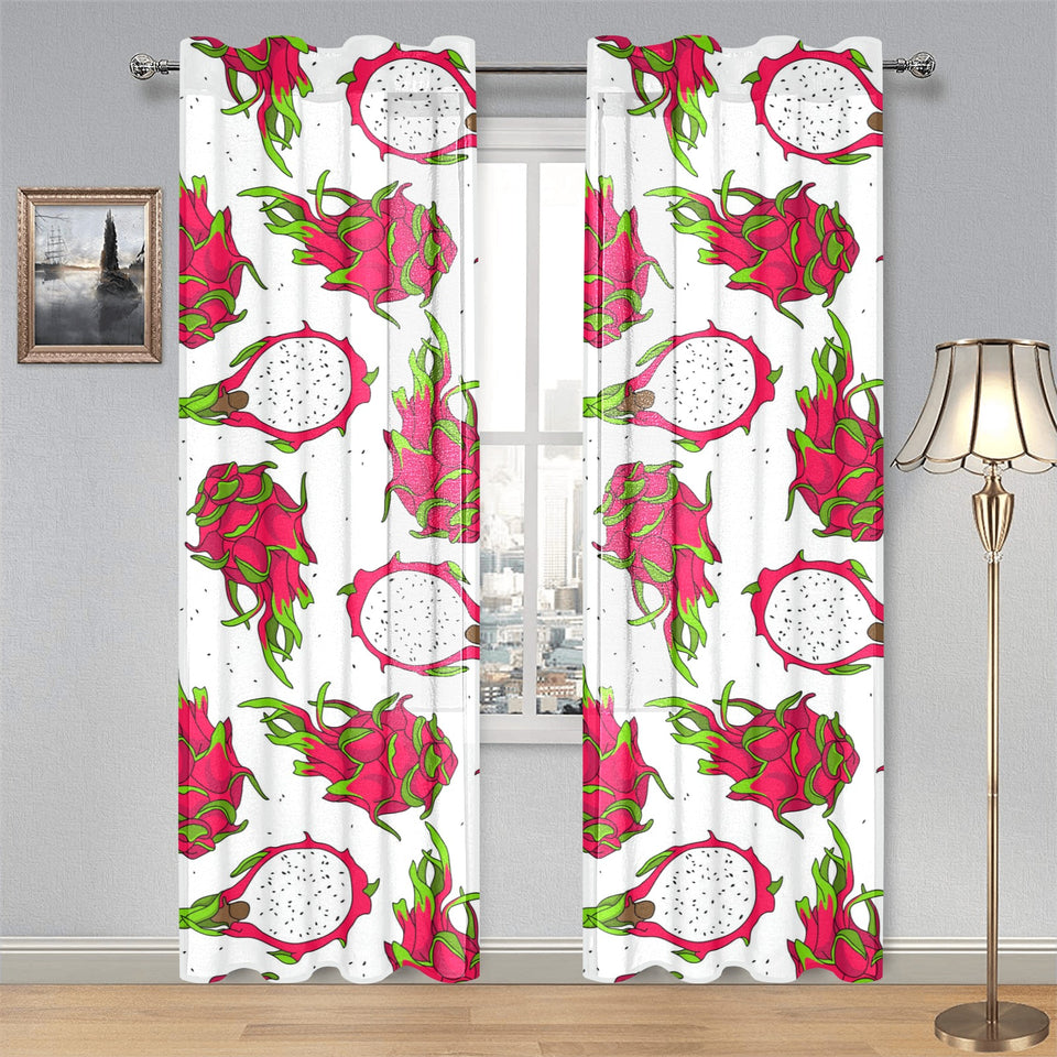 dragon fruits white background Gauze Curtain