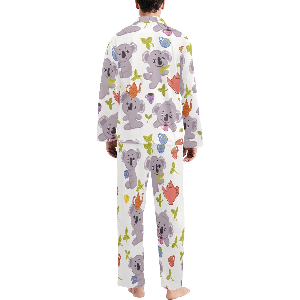 Cute koalas teapots tea Men's Long Pajama Set