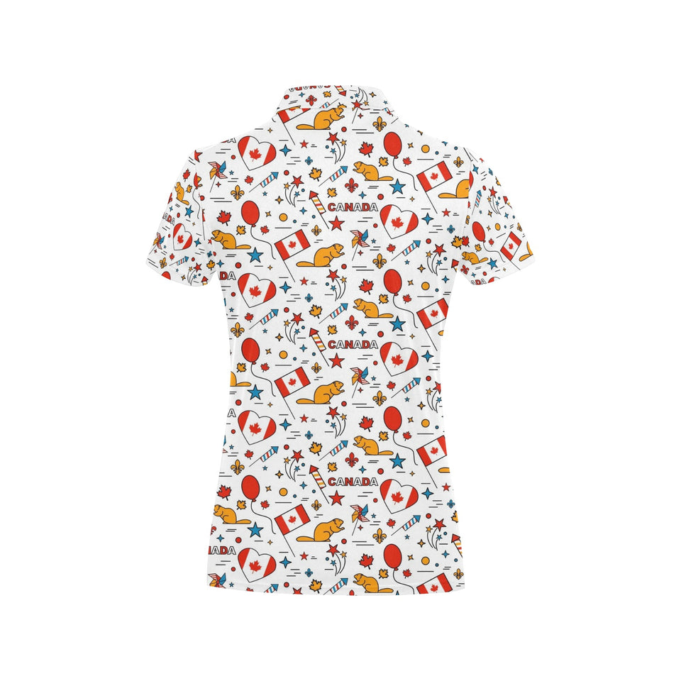 Canada Pattern Print Design 03 Women's All Over Print Polo Shirt