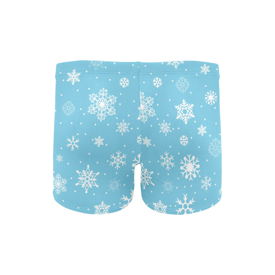 Snowflake pattern blue background Men's Swimming Trunks